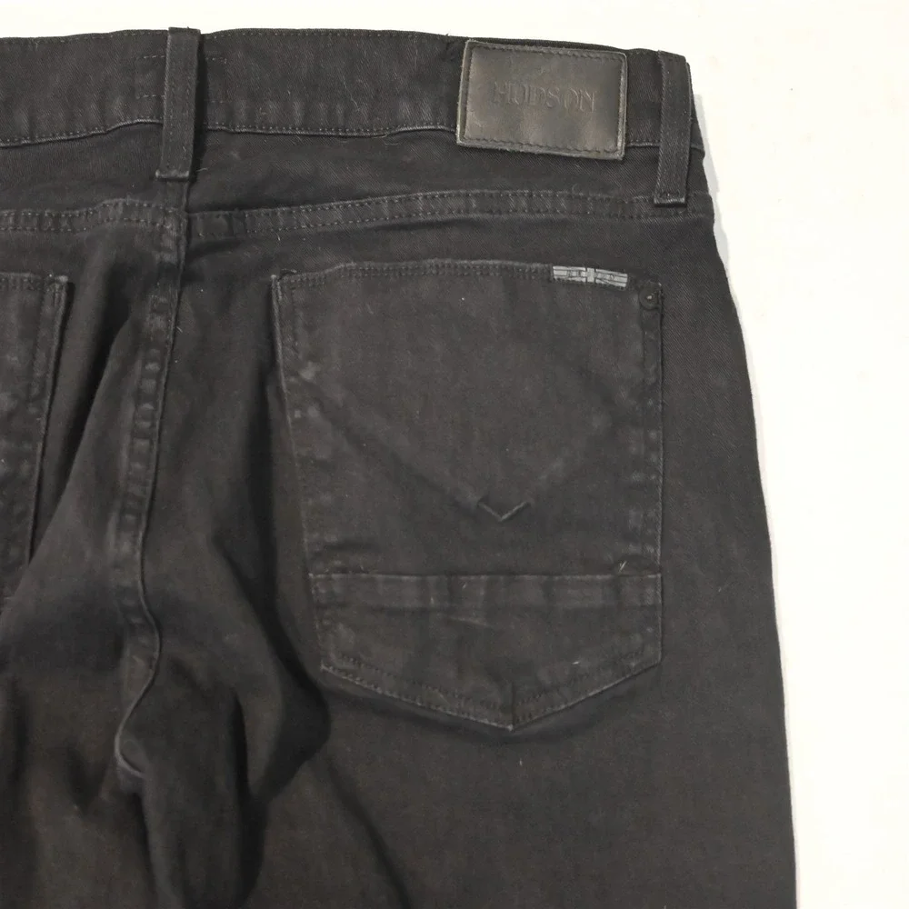 Hudson 34x34 Blake Slim Straight Black‎ Stretch Denim Mens Jeans